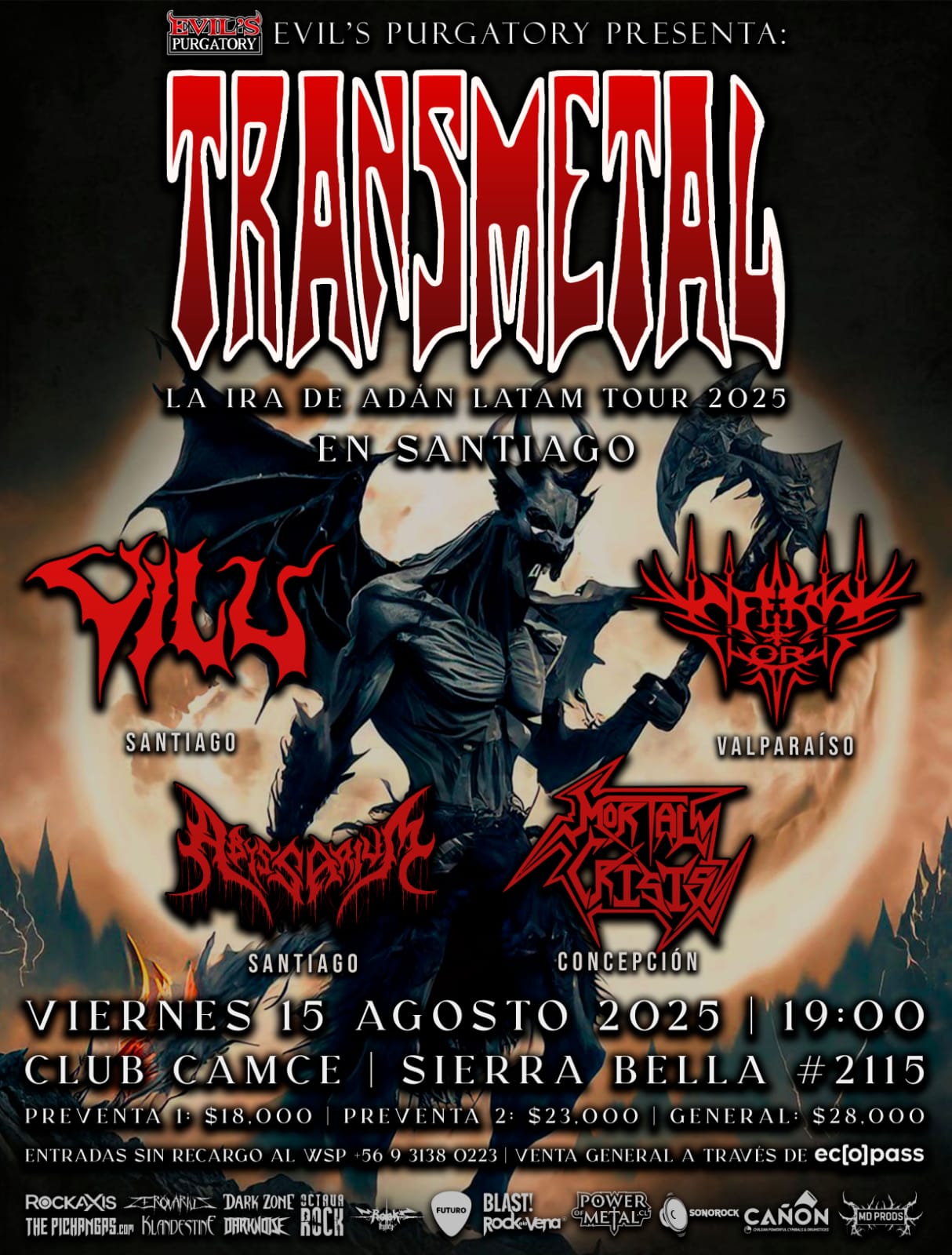 Transmetal debutará en Chile con fechas en Concepción y Santiago